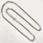 Anchor Box Link Necklace - Handmade Silver Chain