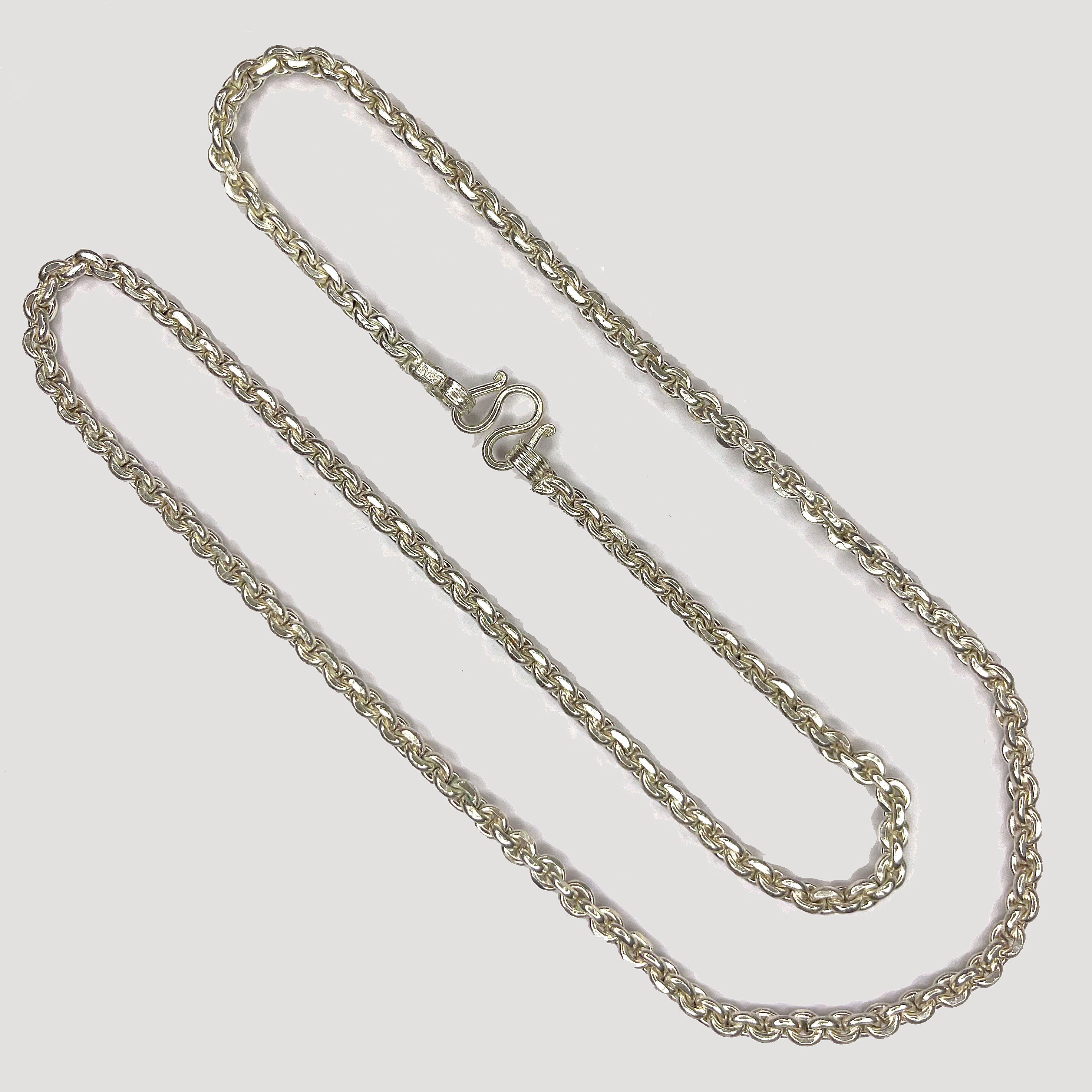 Anchor Belcher Link Necklace - Handmade 999 1oz Silver Chain