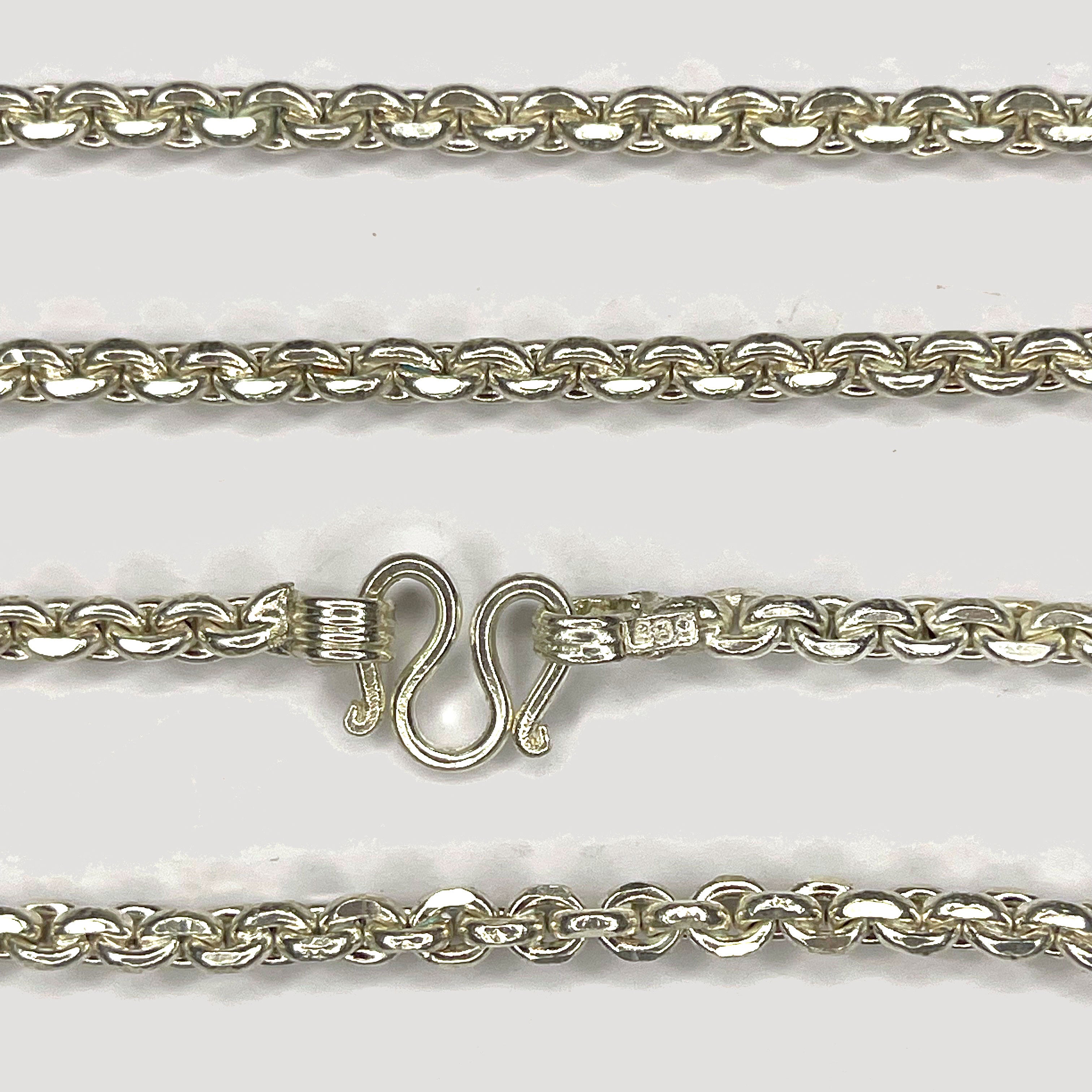 Anchor Belcher Link Necklace - Handmade 999 1oz Silver Chain