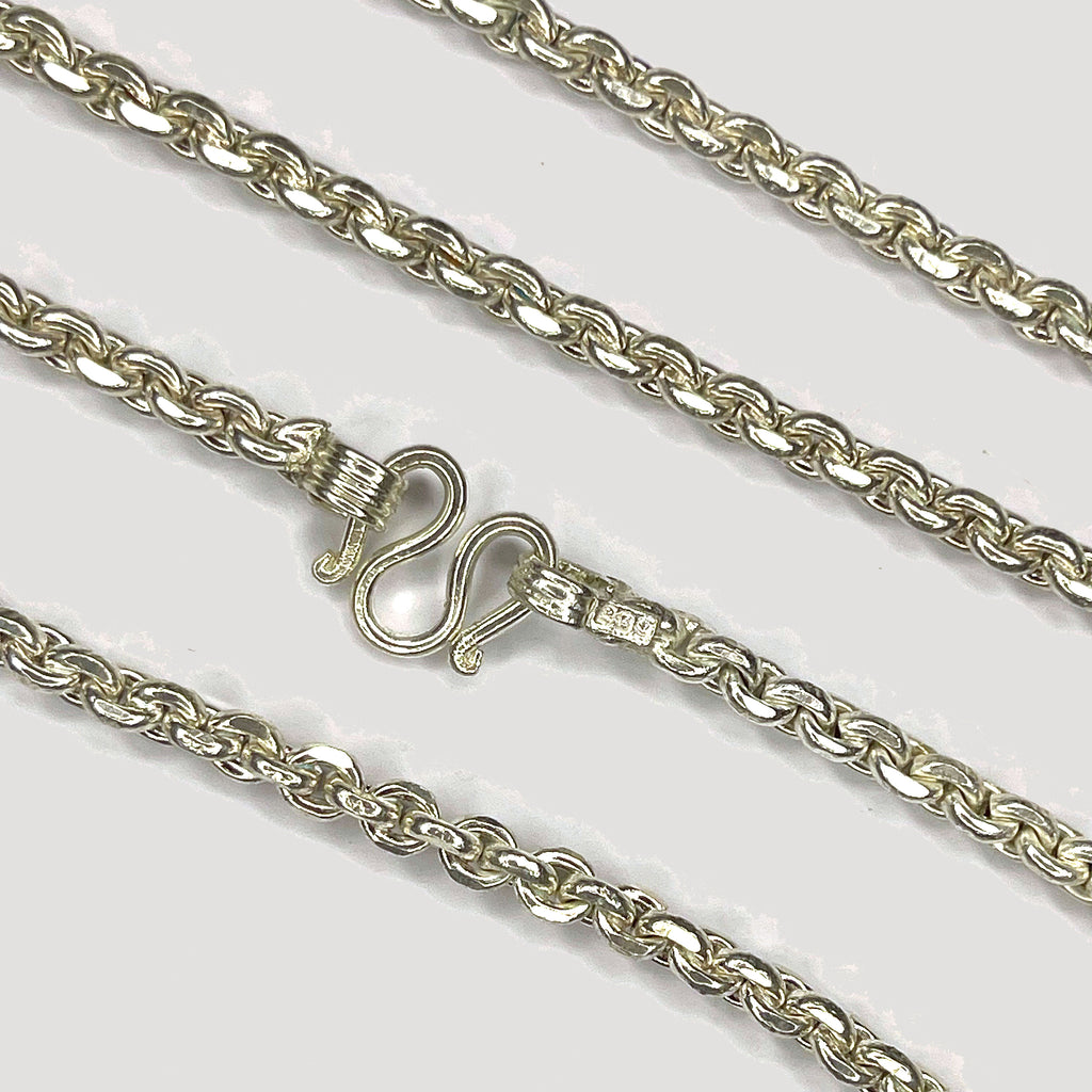 Anchor Belcher Link Necklace - Handmade 999 1oz Silver Chain