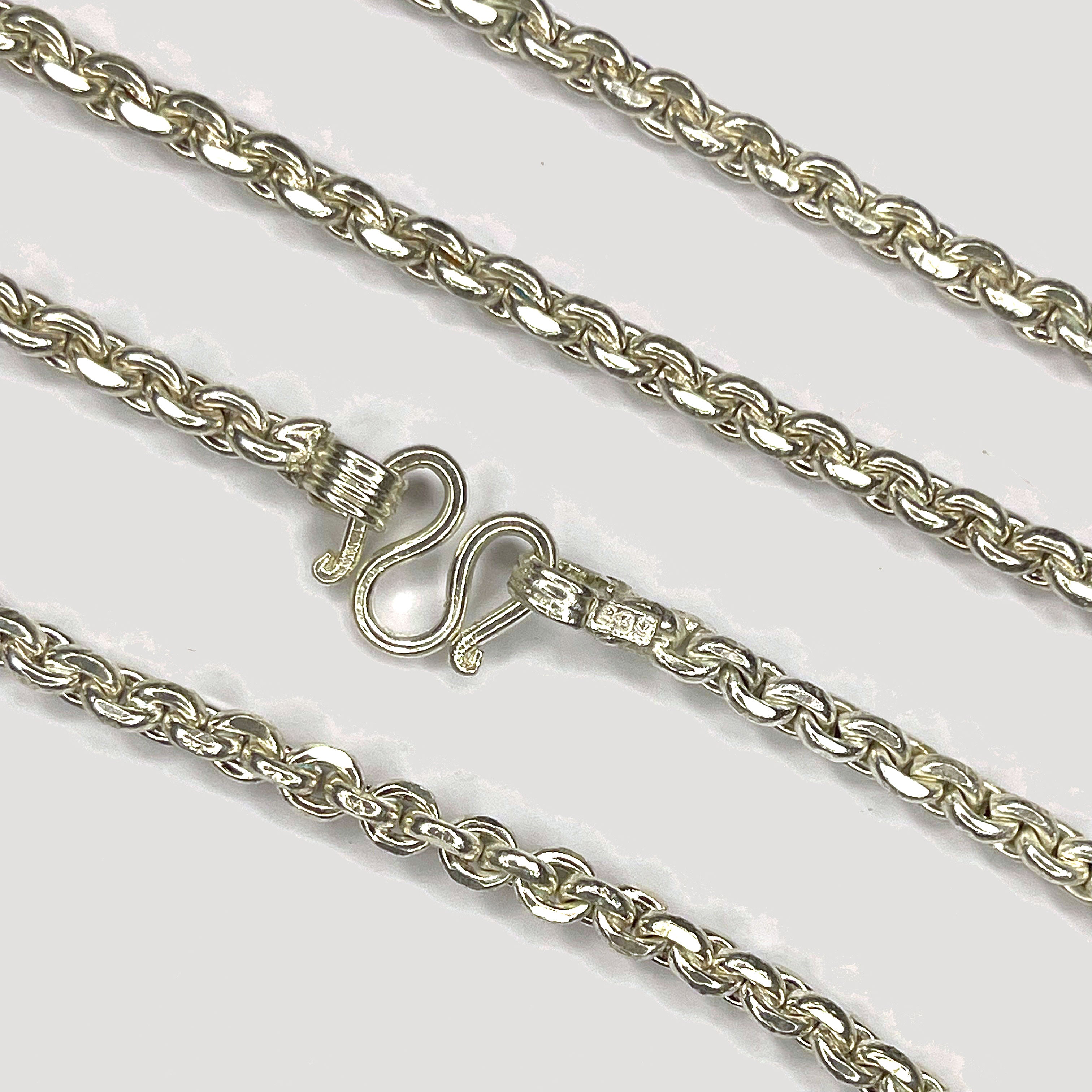 Anchor Belcher Link Necklace - Handmade 999 1oz Silver Chain