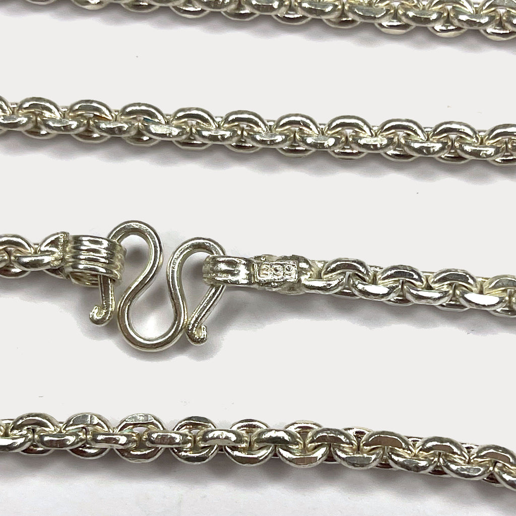 Anchor Belcher Link Necklace - Handmade 999 1oz Silver Chain