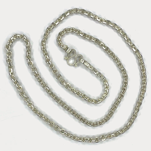 Anchor Belcher Link Necklace - Handmade 999 1oz Silver Chain