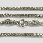 Dragon Head & Skin Link Necklace - Handmade Silver Chain