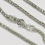 Dragon Head & Skin Link Necklace - Handmade Silver Chain