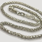 Dragon Head & Skin Link Necklace - Handmade Silver Chain