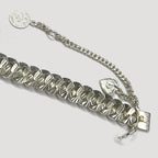 Curb Link Bracelet With Charms - Handmade Silver