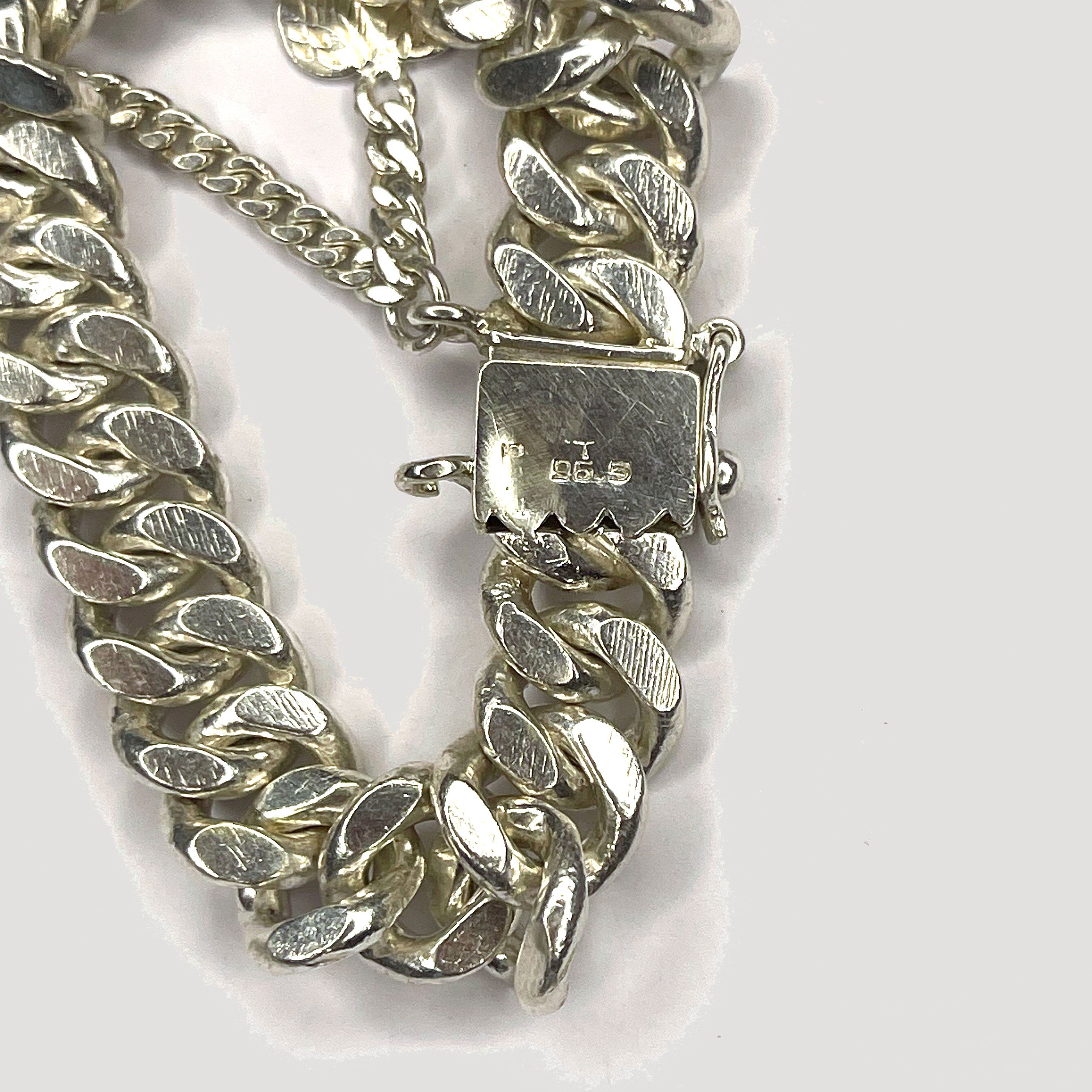 Curb Link Bracelet With Charms - Handmade Silver