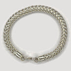 Bismark Link Bracelet - Handmade White Gold & Silver Bracelet