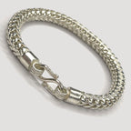 Bismark Link Bracelet - Handmade White Gold & Silver Bracelet