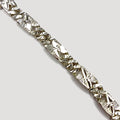 Engraved Curb Link Bracelet - Handmade Silver & White Gold Bracelet