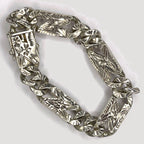 Starburst Cuban Link Bracelet - Handmade Silver Bracelet