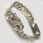 Starburst Cuban Link Bracelet - Handmade Silver Bracelet