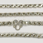 Fluted Link Necklace - Handmade Silver & White Gold Chain