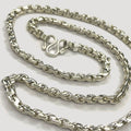 Fluted Link Necklace - Handmade Silver & White Gold Chain