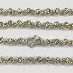Beaded Link Necklace - Handmade Silver & White Gold Chain