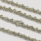 Beaded Link Necklace - Handmade Silver & White Gold Chain
