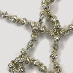Beaded Link Necklace - Handmade Silver & White Gold Chain