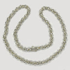 Beaded Link Necklace - Handmade Silver & White Gold Chain