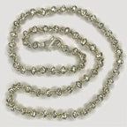 Beaded Link Necklace - Handmade Silver & White Gold Chain