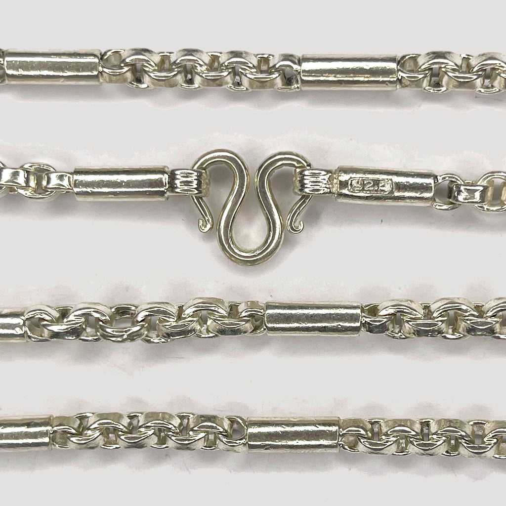 Cambodian Baht Necklace - Handmade Silver & White Gold Chain