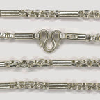Cambodian Baht Necklace - Handmade Silver & White Gold Chain