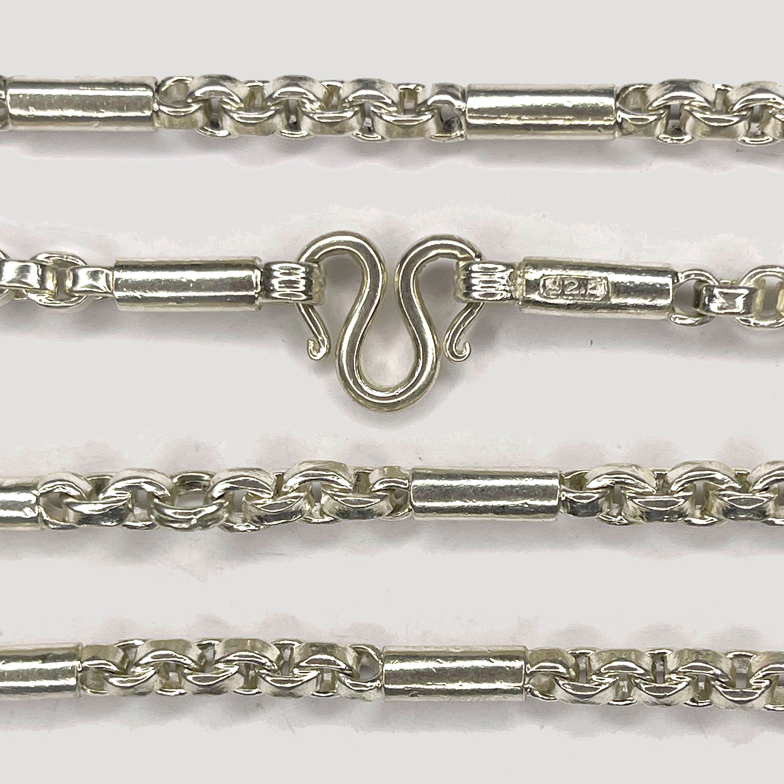 Cambodian Baht Necklace - Handmade Silver & White Gold Chain