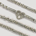 Cambodian Baht Necklace - Handmade Silver & White Gold Chain