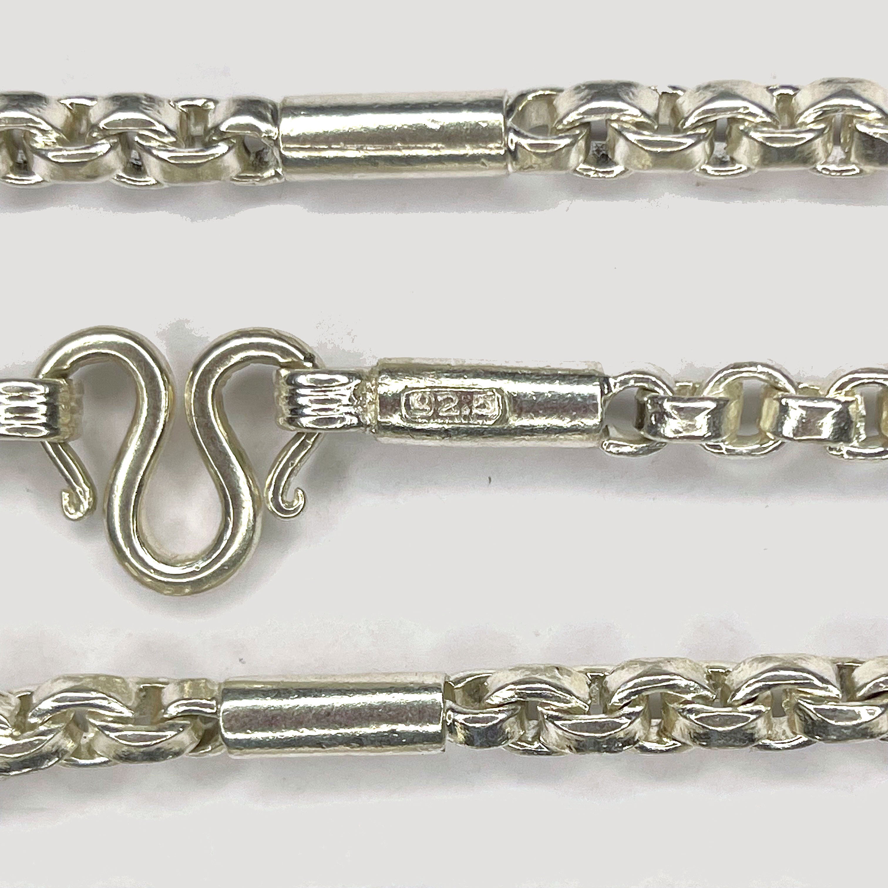 Cambodian Baht Necklace - Handmade Silver & White Gold Chain