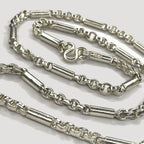 Cambodian Baht Necklace - Handmade Silver & White Gold Chain