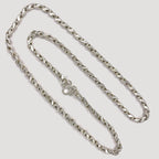 Teardrop Necklace - Handmade White Gold & Silver Chain