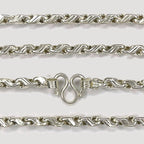 Teardrop Necklace - Handmade White Gold & Silver Chain