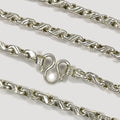 Teardrop Necklace - Handmade White Gold & Silver Chain