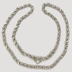 Teardrop Necklace - Handmade White Gold & Silver Chain