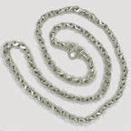 Teardrop Necklace - Handmade White Gold & Silver Chain
