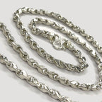 Teardrop Necklace - Handmade White Gold & Silver Chain