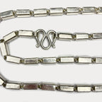 Square Baht Link 200g Necklace - Handmade 999 Pure Silver Chain