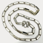 Square Baht Link 200g Necklace - Handmade 999 Pure Silver Chain