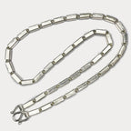 Square Baht Link 200g Necklace - Handmade 999 Pure Silver Chain
