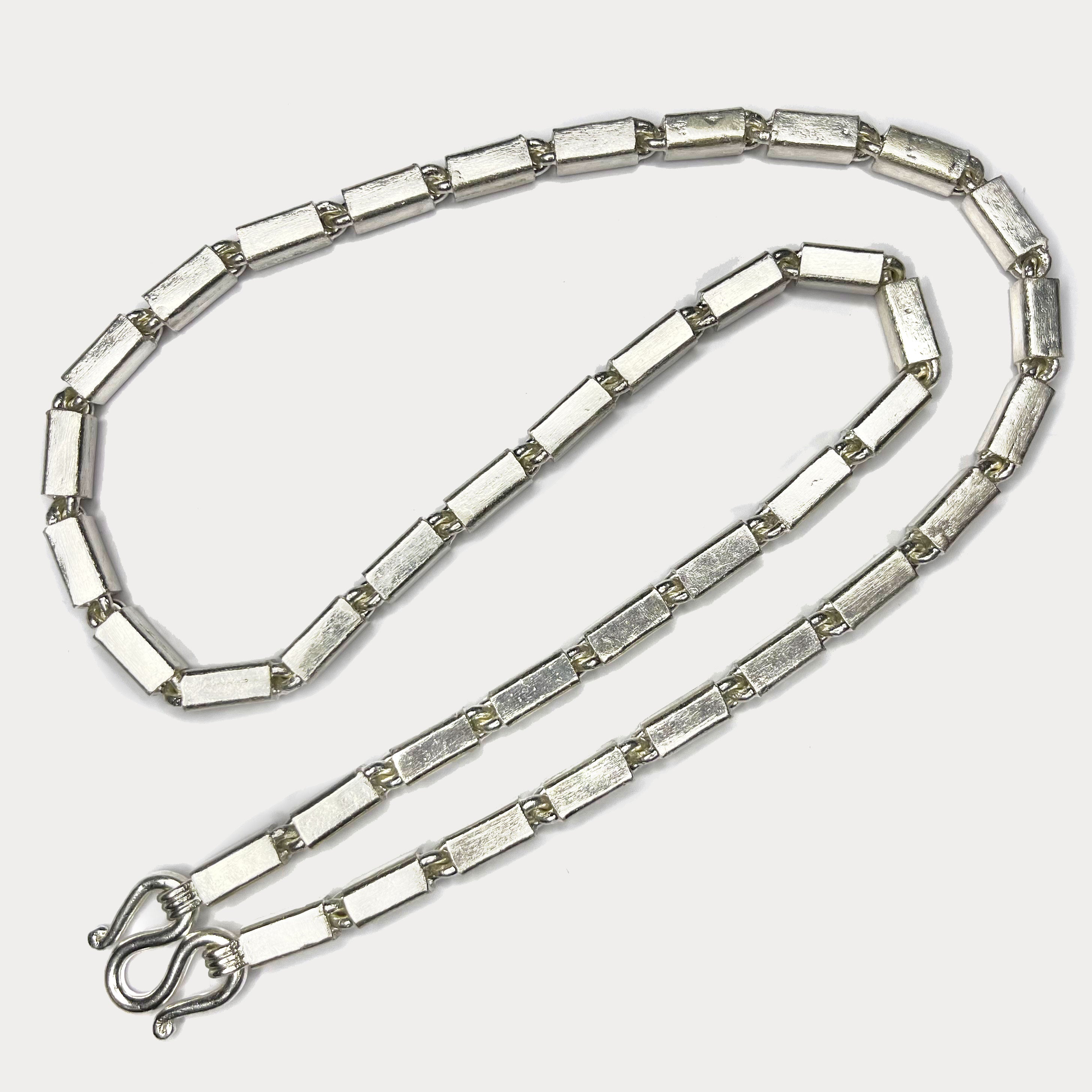 Square Baht Link 200g Necklace - Handmade 999 Pure Silver Chain