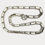 Square Baht Link 200g Necklace - Handmade 999 Pure Silver Chain
