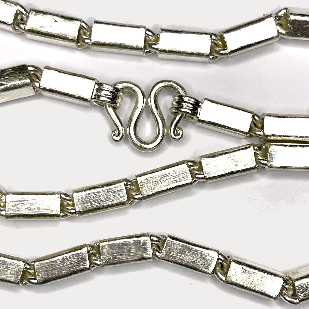 Square Baht Link 200g Necklace - Handmade 999 Pure Silver Chain