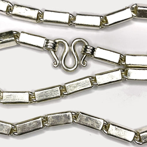 999 Pure Heavy Silver Square Baht Link Chain Necklace 200g - 24"