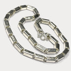 Square Baht Link 200g Necklace - Handmade 999 Pure Silver Chain
