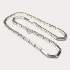 Square Baht Link 100g Necklace - Handmade 999 Pure Silver Chain
