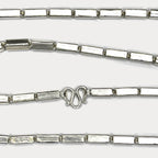 Square Baht Link 100g Necklace - Handmade 999 Pure Silver Chain