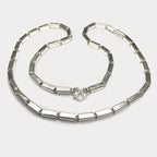 Square Baht Link 100g Necklace - Handmade 999 Pure Silver Chain