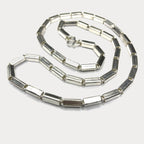 Square Baht Link 100g Necklace - Handmade 999 Pure Silver Chain