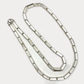 Square Baht Link 100g Necklace - Handmade 999 Pure Silver Chain