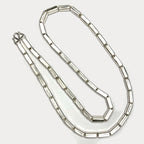 Square Baht Link 100g Necklace - Handmade 999 Pure Silver Chain
